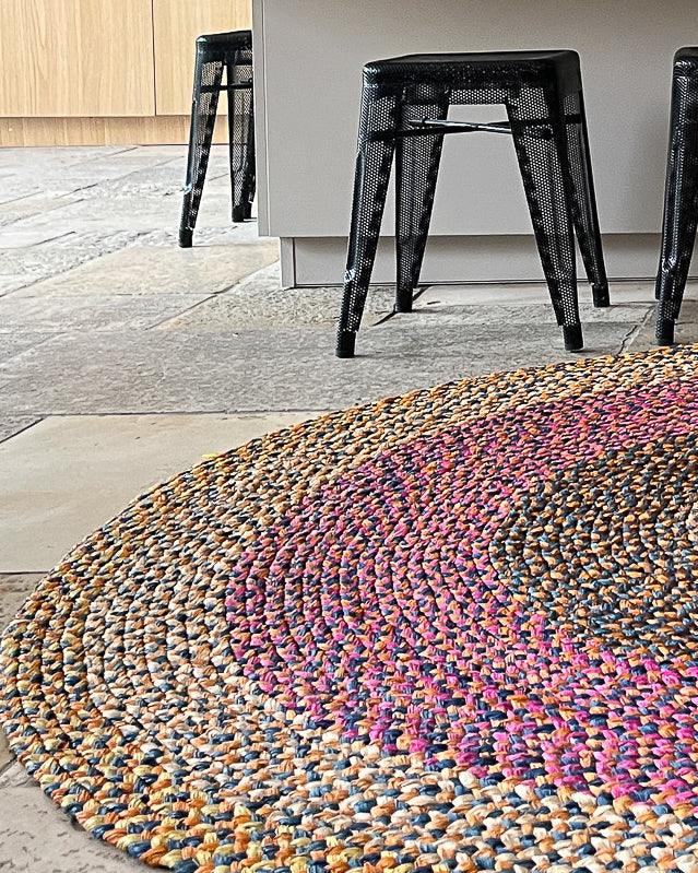 Tapis ronds en raphia taille moyenne