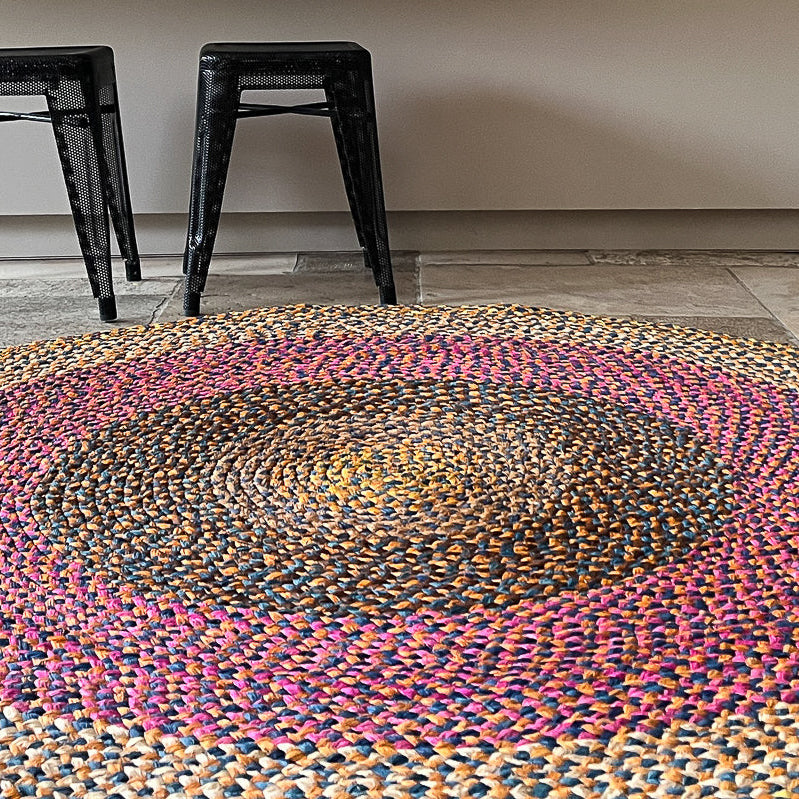 Tapis ronds en raphia taille moyenne