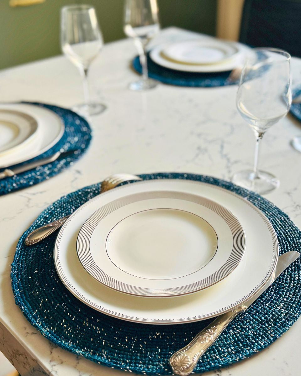 Sets de table ronds en fibre végétale