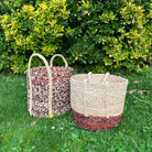 Corbeille en raphia rond, faite main, design authentique et esthétique.