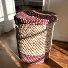 Corbeille à linge en bozaka naturel & prune - moyen modèle - Jeanne
