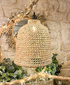 Suspension cloche grand modèle en satrana - H.45 x 44 cm