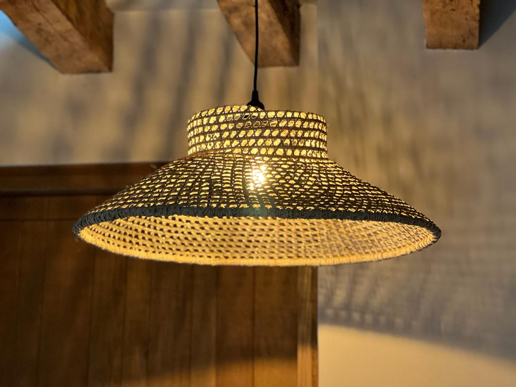 Suspension évasée en satrana H.25 cm x diamètre 64 cm