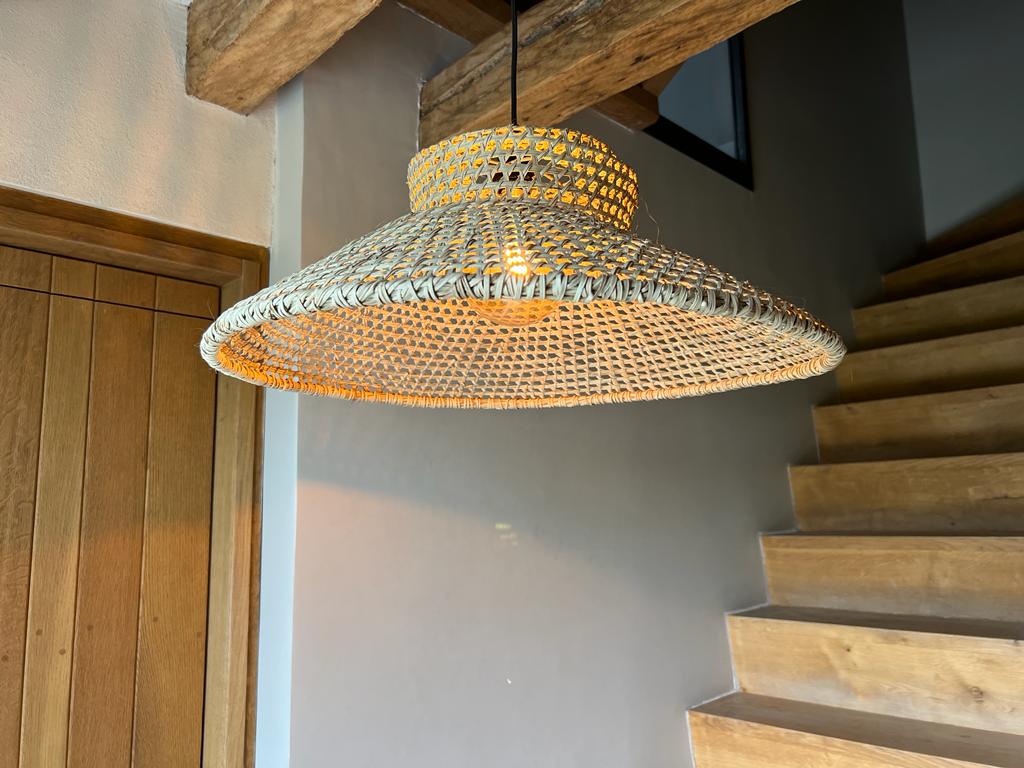 Suspension évasée en satrana H.25 cm x diamètre 64 cm