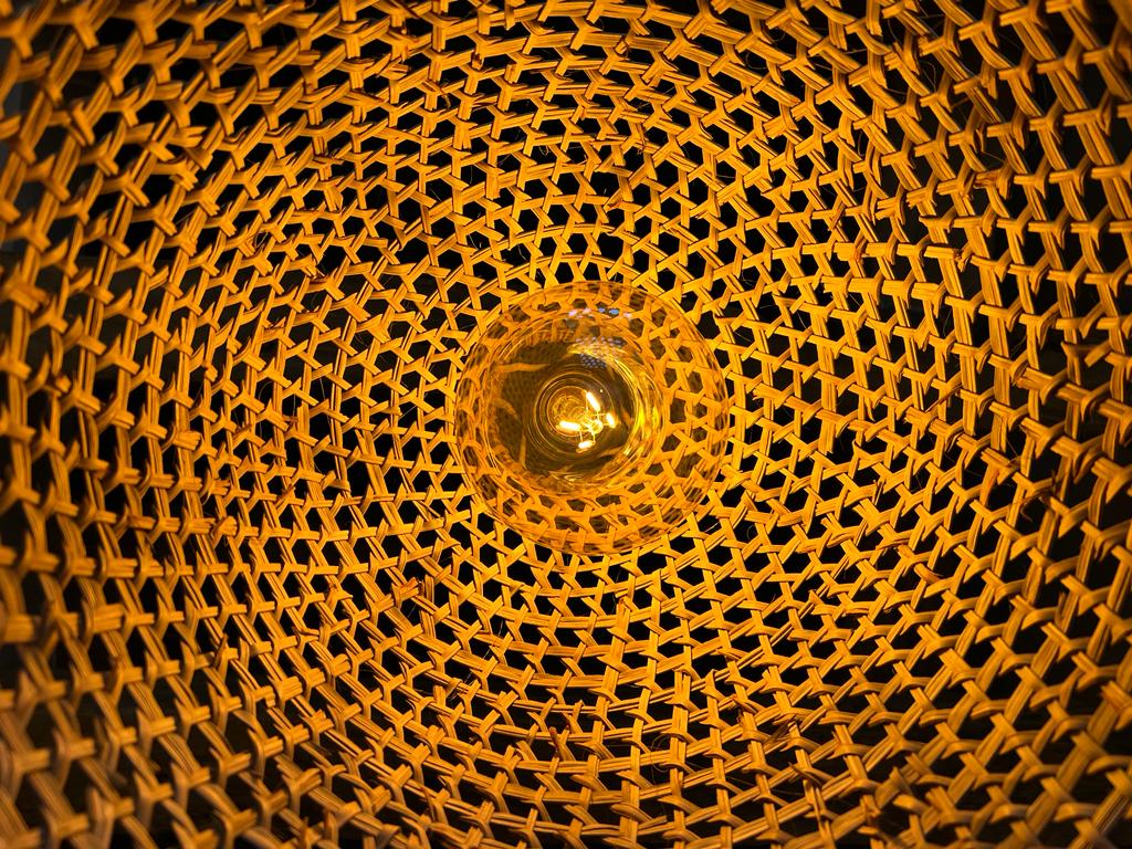 Suspension évasée en satrana H.25 cm x diamètre 64 cm