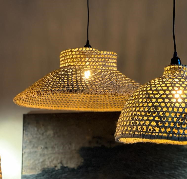 Suspension évasée en satrana H.25 cm x diamètre 64 cm