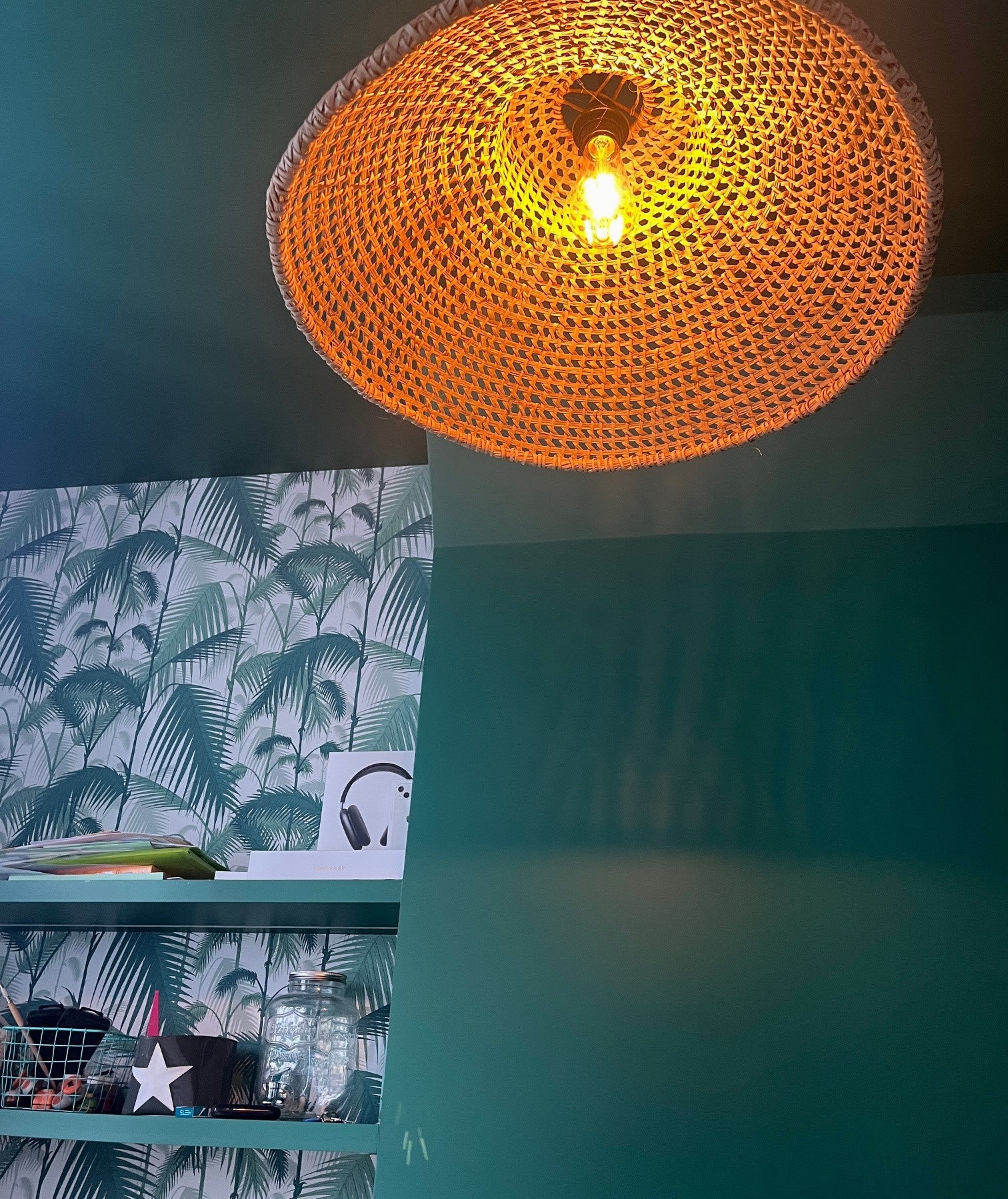 Suspension évasée en satrana H.25 cm x diamètre 64 cm