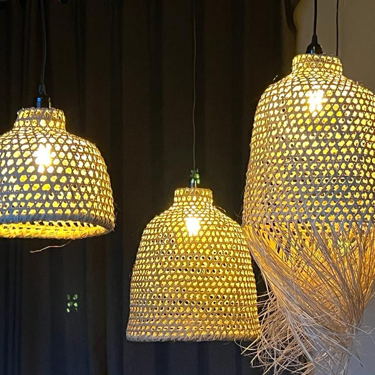 Suspension en satrana avec franges - H.44 cm x 43 cm