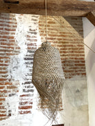 Suspension en satrana avec franges - H.44 cm x 43 cm