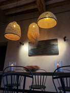 Suspension en satrana avec franges - H.44 cm x 43 cm