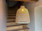 Suspension cloche grand modèle en satrana - H.45 x 44 cm