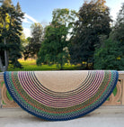 Tapis en raphia rond naturel et couleurs pastel – 200 cm