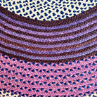 Tapis en raphia rond naturel, bleu, rose, parme et violet – 200 cm