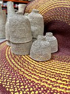 Suspension cloche petit modèle en satrana - H.30 x 30 cm