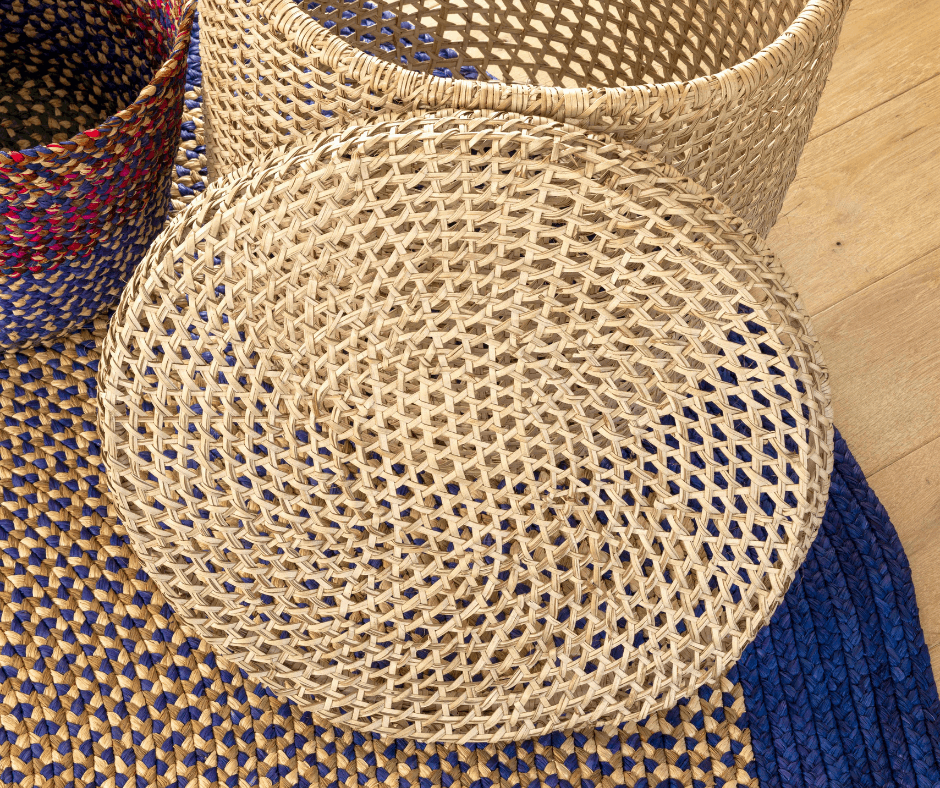 Corbeille en satrana avec couvercle- Julia