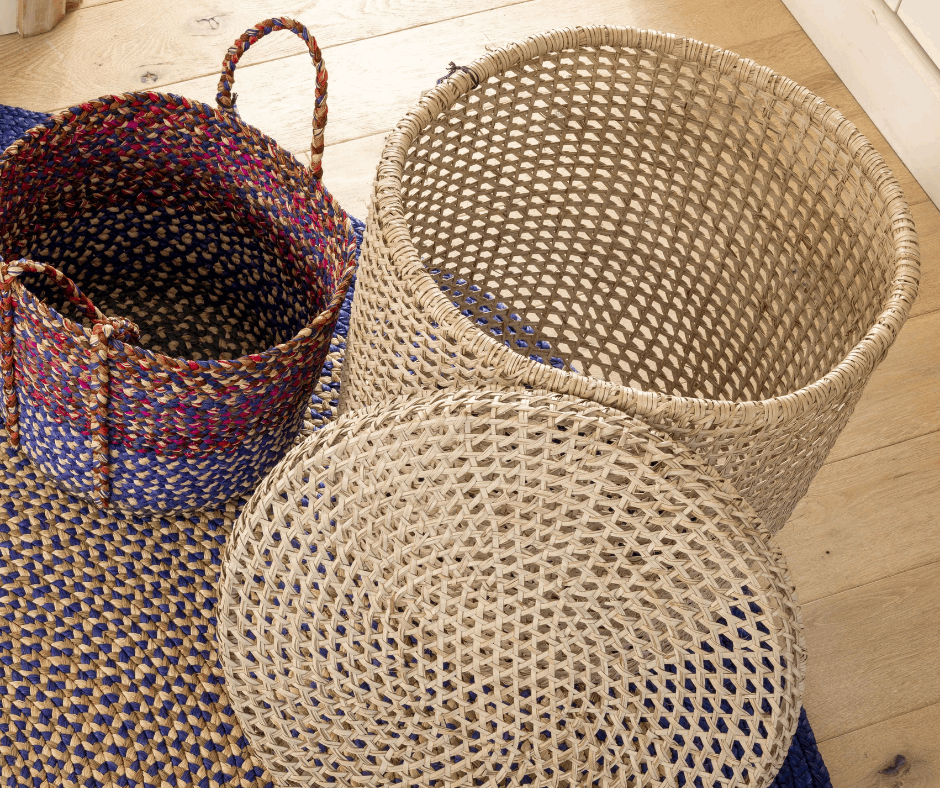 Corbeille en satrana avec couvercle- Julia