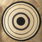 Tapis en raphia rond noir et blanc – 200 cm