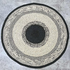 Tapis en raphia rond noir et blanc – 200 cm