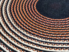 Tapis en raphia rond beige, ocre et noir – 220 cm