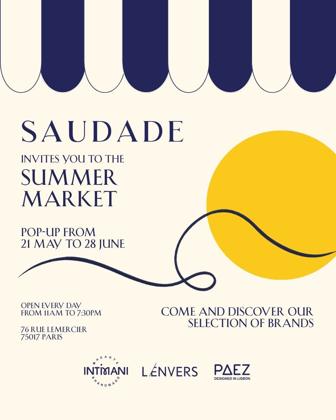 Marché d'été chez Saudade - 76 rue Lemercier Paris 17