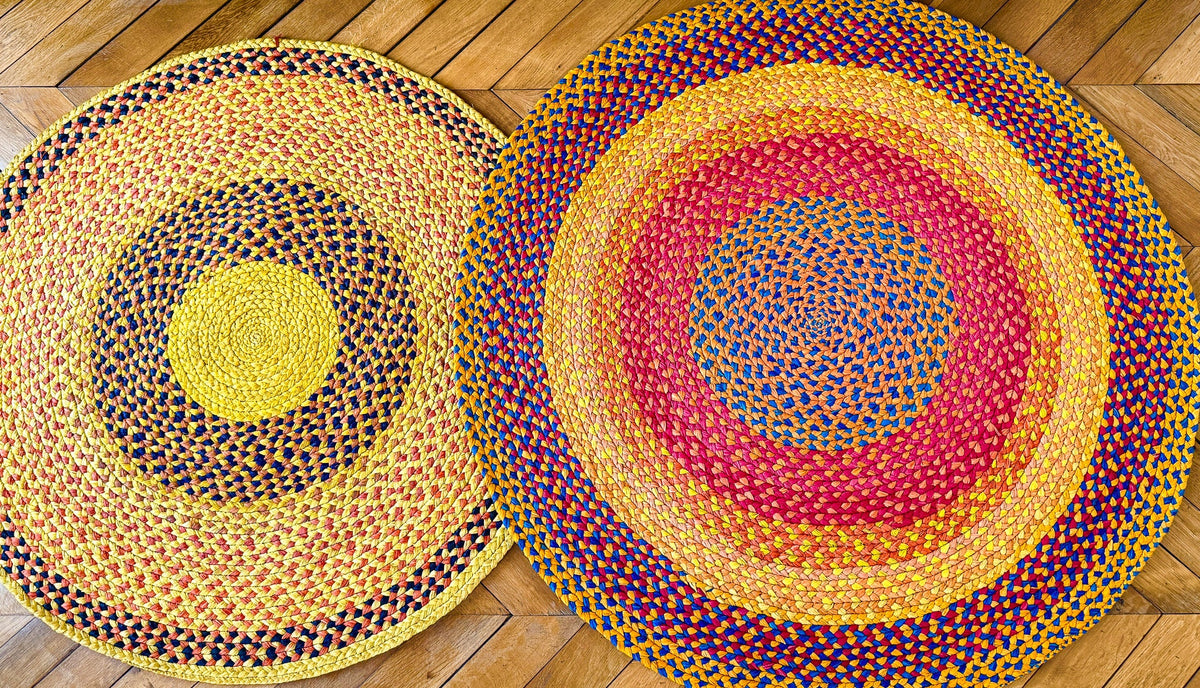 Small round raffia rugs | Malagasy crafts INTIMANI