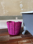 Corbeille en raphia rose fuchsia - Jeannette