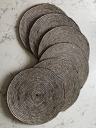 Lot de 6 x sets de table ronds en sisal brun & naturel - Nirina Intimani Ethnique chic