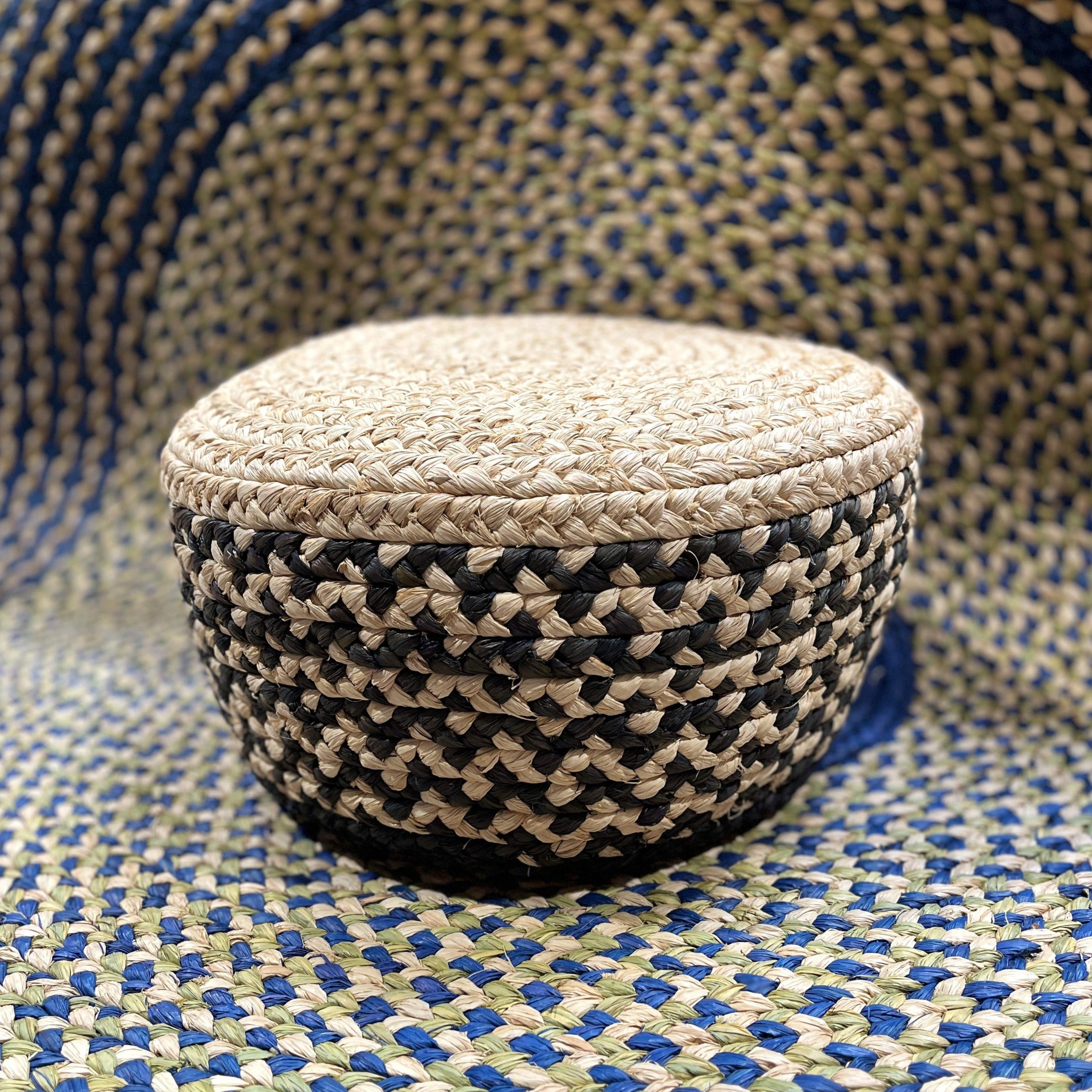 Bohemian Pouf newest Raffia natural