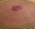 Tapis rond en raphia naturel, rose & noir - Laurette - 200 cm Intimani Ethnique chic