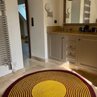 Tapis rond en raphia jaune & prune - Miriam- 150cm Intimani Ethnique chic