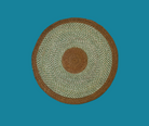 Tapis rond en raphia naturel, vert & marron- Jocelyne- 150cm Intimani Ethnique chic