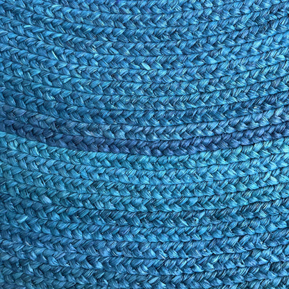 Tapis rond en raphia bleu indigo- Hélène- 150 cm Intimani Ethnique chic