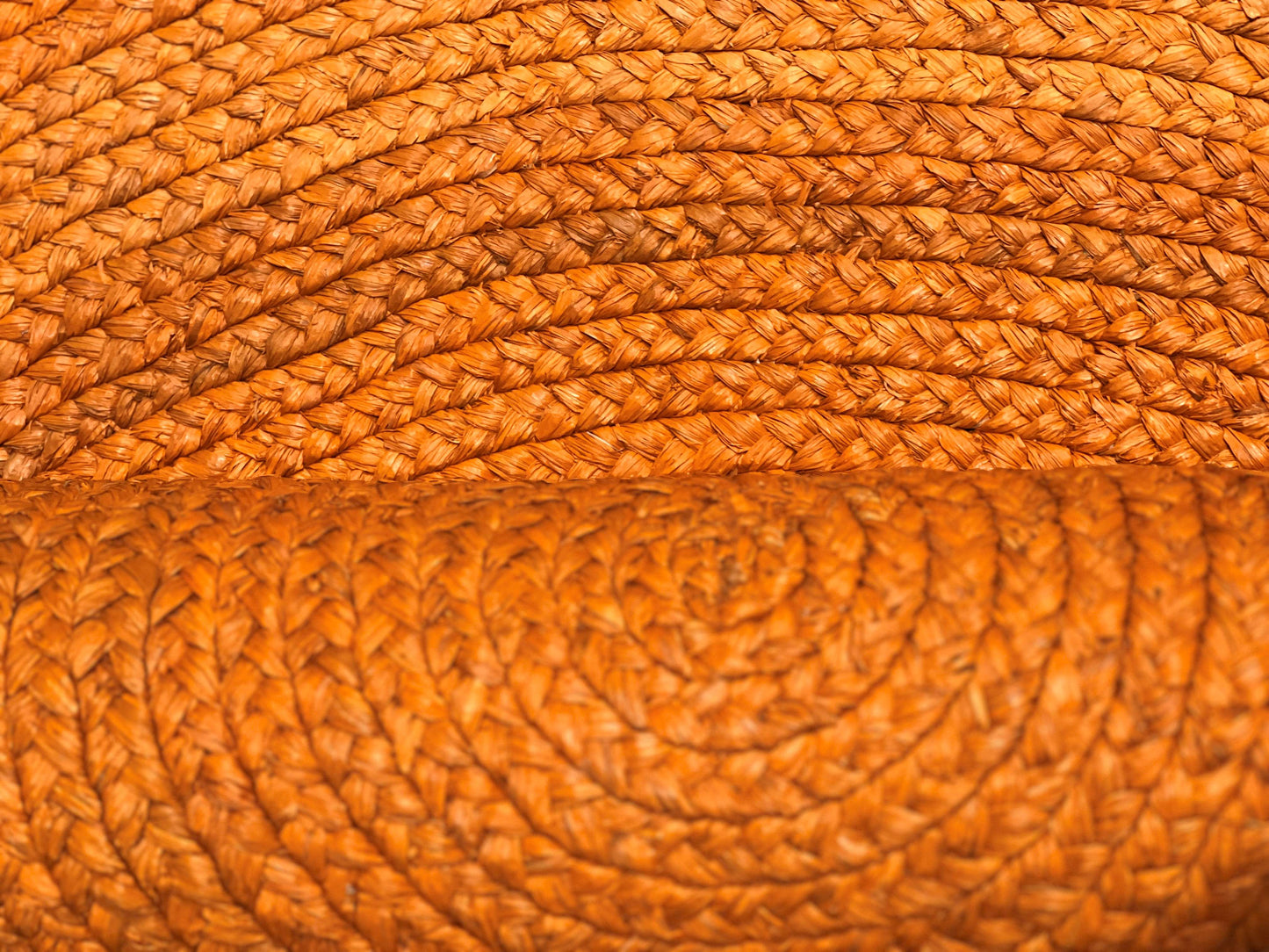 Tapis rond en raphia orange- Yvette- 190 cm Intimani Ethnique chic