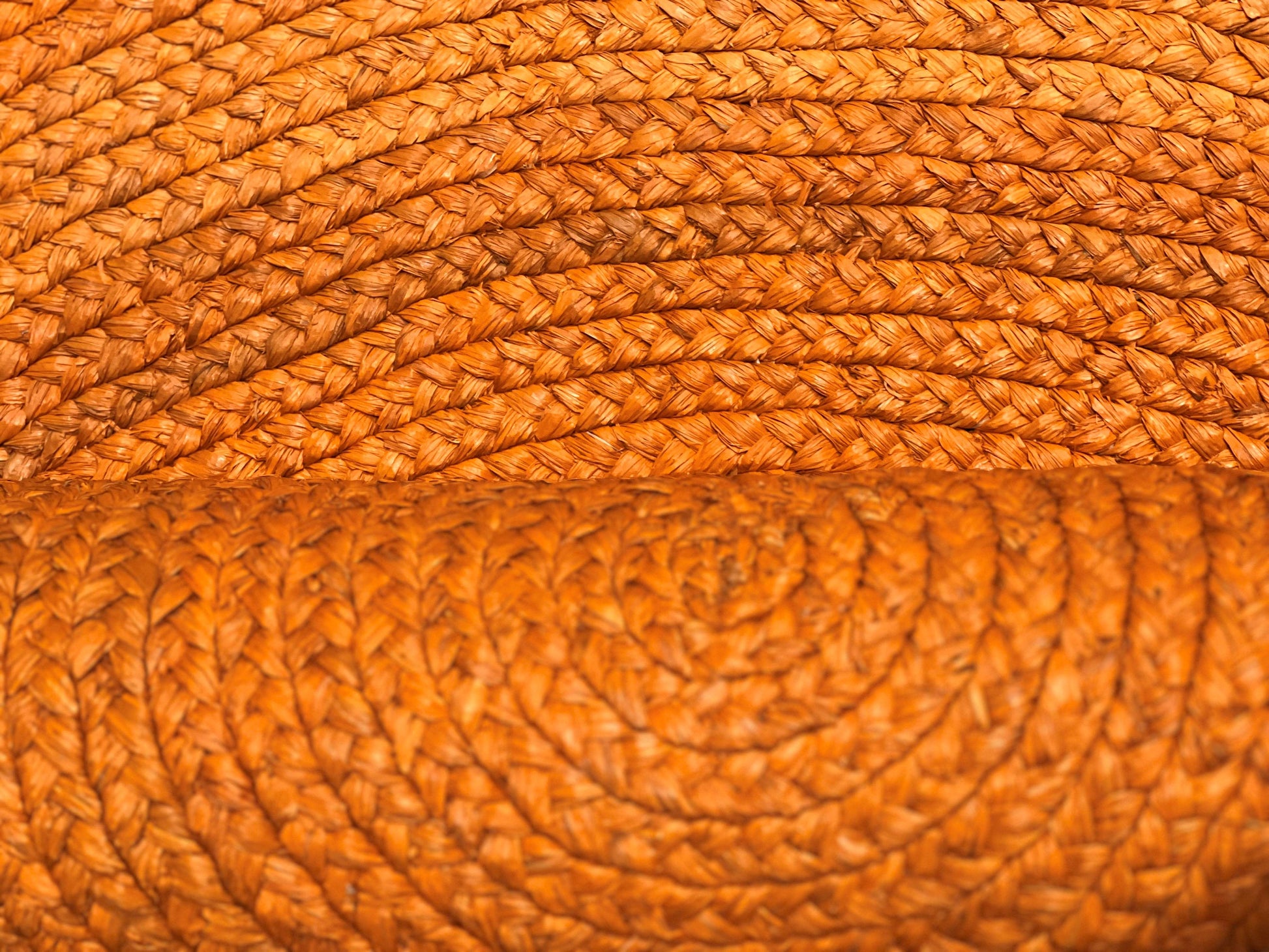 Tapis rond en raphia naturel & orange- Miriam- 150 cm – INTIMANI