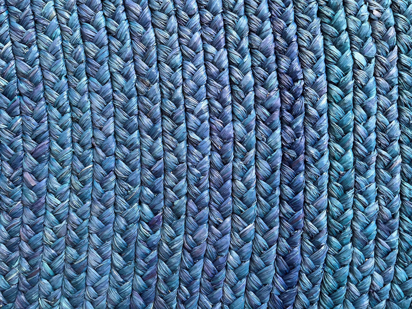 Tapis rond en raphia bleu indigo- Séraphine - 220 cm Intimani Ethnique chic